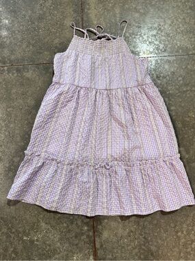 Alter’d State Lavender Gingham Tiered Midi Dress medium